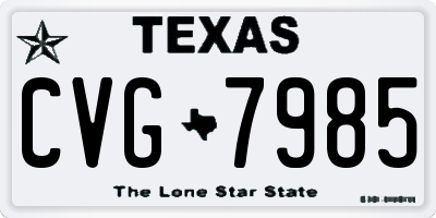 TX license plate CVG7985