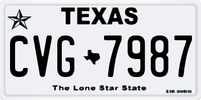 TX license plate CVG7987