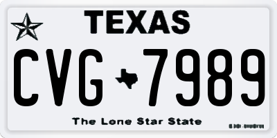TX license plate CVG7989