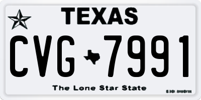 TX license plate CVG7991