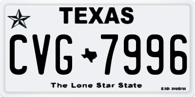 TX license plate CVG7996
