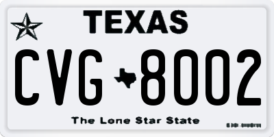 TX license plate CVG8002