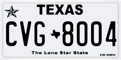 TX license plate CVG8004