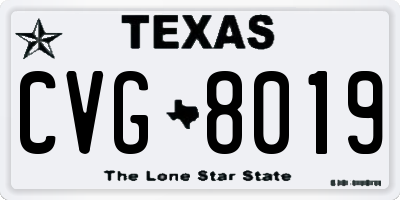 TX license plate CVG8019