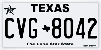 TX license plate CVG8042