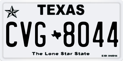TX license plate CVG8044
