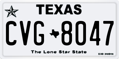 TX license plate CVG8047