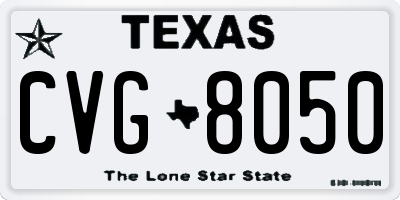 TX license plate CVG8050