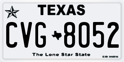 TX license plate CVG8052