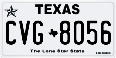 TX license plate CVG8056
