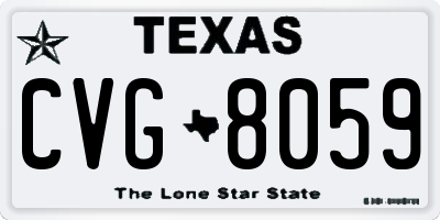 TX license plate CVG8059