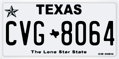 TX license plate CVG8064