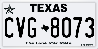 TX license plate CVG8073