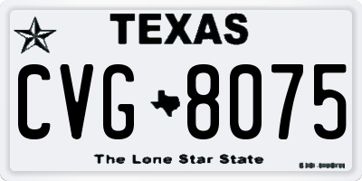 TX license plate CVG8075