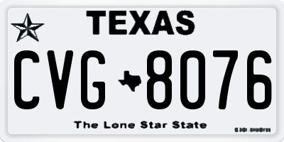 TX license plate CVG8076