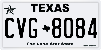 TX license plate CVG8084