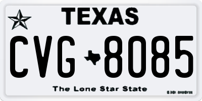 TX license plate CVG8085