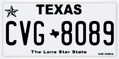 TX license plate CVG8089