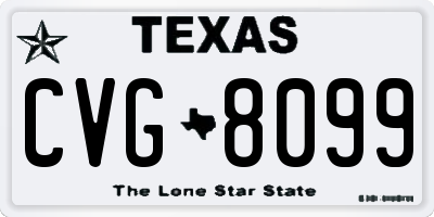 TX license plate CVG8099