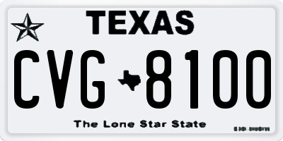 TX license plate CVG8100