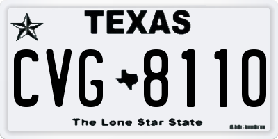 TX license plate CVG8110
