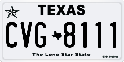 TX license plate CVG8111