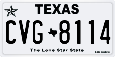 TX license plate CVG8114