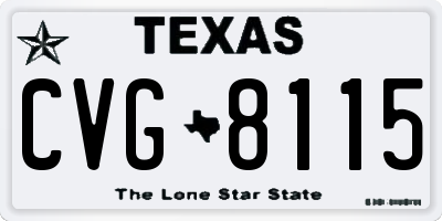 TX license plate CVG8115