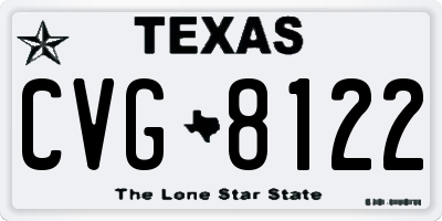 TX license plate CVG8122