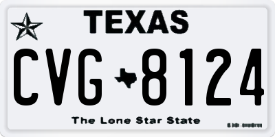 TX license plate CVG8124