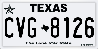 TX license plate CVG8126