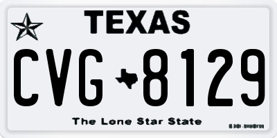 TX license plate CVG8129
