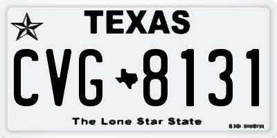 TX license plate CVG8131