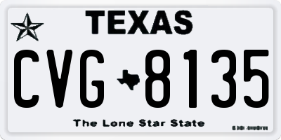 TX license plate CVG8135