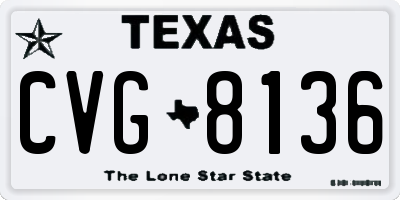 TX license plate CVG8136