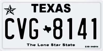TX license plate CVG8141