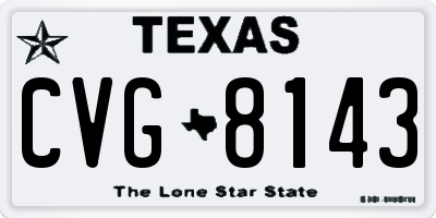 TX license plate CVG8143
