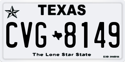 TX license plate CVG8149