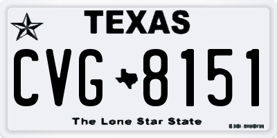 TX license plate CVG8151