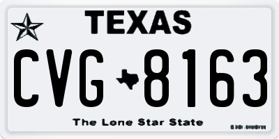 TX license plate CVG8163