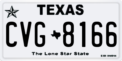 TX license plate CVG8166