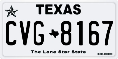 TX license plate CVG8167