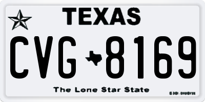 TX license plate CVG8169
