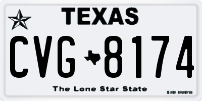 TX license plate CVG8174