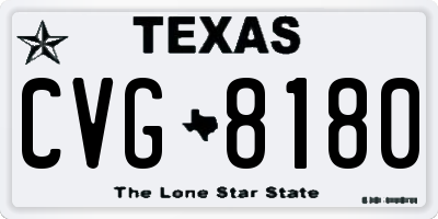 TX license plate CVG8180
