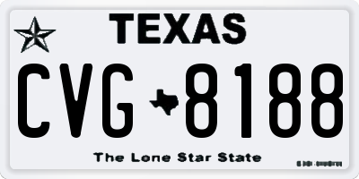 TX license plate CVG8188