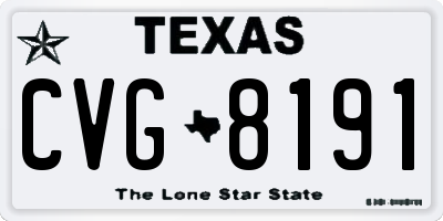 TX license plate CVG8191