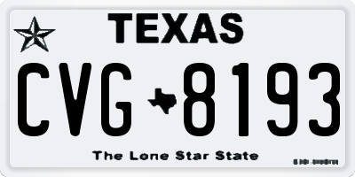 TX license plate CVG8193