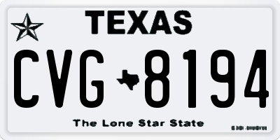TX license plate CVG8194
