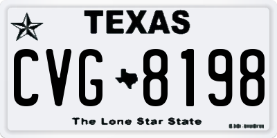TX license plate CVG8198